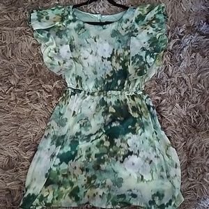 H & M green printed dress